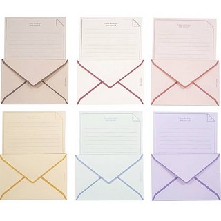 포포팬시 1000 라인 편지지 6종 x 8p + 편지봉투 6종 x 4p 세트, 혼합색상, 1세트 종의기원 포포팬시 1000 라인 편지지 6종 x 8p + 편지봉투 6종 x 4p 세트, 혼합색상, 1세트 종의기원