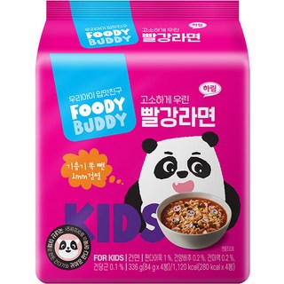 푸디버디 빨강라면, 소고기맛, 84g, 4개