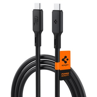 Spigen PD3.1 240W 8K USB4 Thunderbolt 4超高速充電線 PB2203 ACA06840, 1.2m, 黑色, 1個