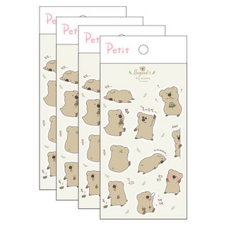 Petit Fancy 大短尾矮袋鼠表情設計貼紙 PD818, 混色, 4個