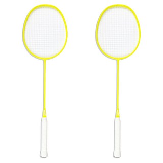 SmaxKorea 碳纖維羽球拍 2支組 黃色, 單品, 1組