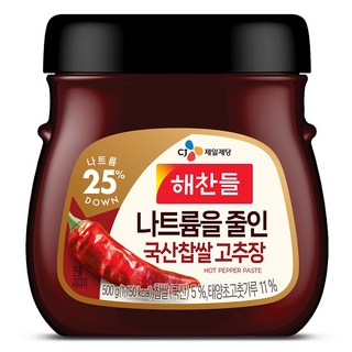 해찬들 나트륨을줄인 국산찹쌀 고추장, 500g, 1개