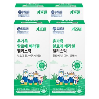 키즈텐 온가족 알로에 베라겔 젤리스틱, 280g, 4개