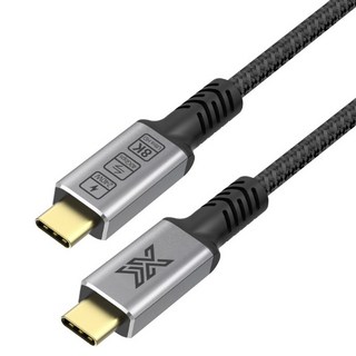 USB4 8K 40Gbps Thunderbolt 4相容C to Type-C快速充電數據線 240W IX032, 1m, 1個