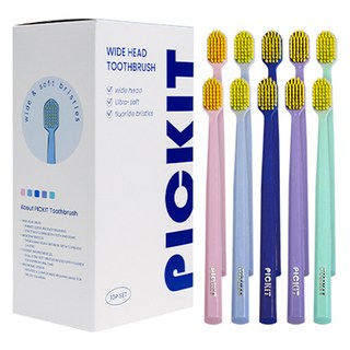 픽킷 와이드헤드 미세모 칫솔 1개 10개입 상품 이미지