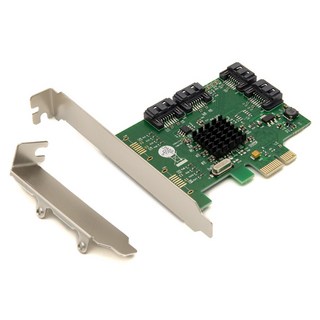 컴스 PCI Express 변환 컨버터 SATA 4포트 to PCI-E 4x 변환 카드 PC 브라켓 SW688, 1개