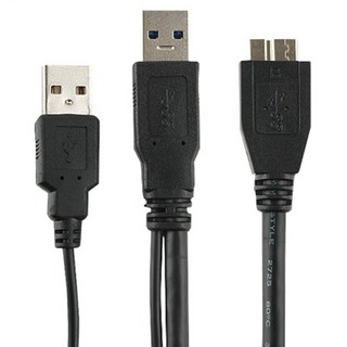 컴스 USB 3.0 Micro USB B +2.0A M Y형 케이블 젠더 외장하드용 IT076, 상세페이지 참조, 1개