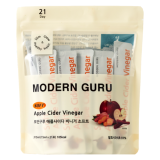 MODERN GURU 蘋果西打醋軟糖 21入, 1個, 315ml