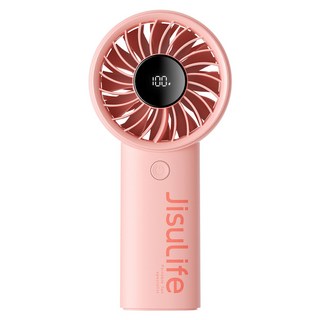 지수라이프 LED 미니 휴대용 무선 선풍기, Handheld Fan Life4, Pastel Pink