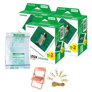 FUJIFILM 富士 instax 方形底片 70入+相片椅 隨機出貨+相片線組, 1組, 單品
