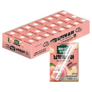 올바르고반듯한 납작복숭아, 24개, 120ml