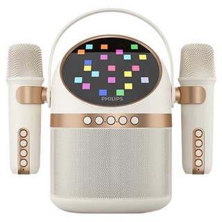 필립스 휴대용 LED 블루투스 노래방 스피커 화이트 + 마이크 2p 세트, TAS2509