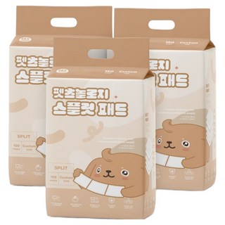 펫츠놀로지 강아지 사용한 부분만 교체하는 스플릿 배변패드, 150개입, 3개