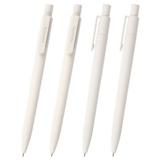 모모디 초저점도 노크식 모먼트 볼펜 0.38mm, 밀크 아이보리, 4개