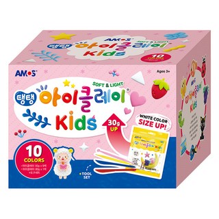 아이클레이 아모스 탱탱 50g x 9종 + 흰색 80g + 도구 4종 세트, 혼합색상, 1개