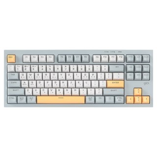 지클릭커 오피스프로 사일런스 M RGB 무소음 블루투스 87키 무선 텐키리스 키보드, Navy Blue, WK50, 제조사축
