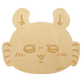 yamaka 山加商店 Chiikawa 吉伊卡哇 天然木製杯墊 小桃 1個 尺寸10 x 8.5 x 0.5cm, 10 x 8.5 x 0.5cm