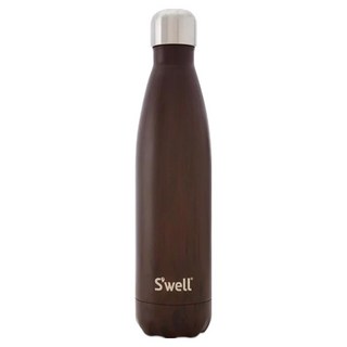 S'well 美國運動時尚不鏽鋼保冷/保溫瓶 Burlwood 17oz, 1個, 深咖啡木紋色, 500ml
