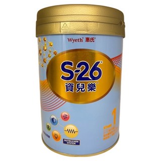 Wyeth 惠氏 S-26 資兒樂嬰兒配方奶粉 1號 再升級版 0~12個月, 1罐, 850g