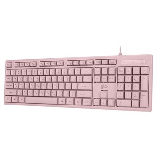 지클릭커 유선 OFFICEPRO 슬림 키보드, 제조사축, OPK10, 핑크