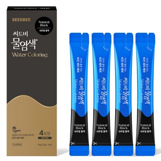 씨드비 프리미엄 시즌2 물 염색제 4p, 내추럴블랙