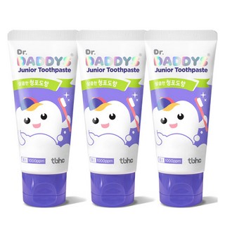 닥터데디스 튼튼 치약 어린이 불소 1000 청포도향, 60g, 3개