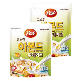 포스트 아몬드 후레이크 시리얼, 620g, 2개
