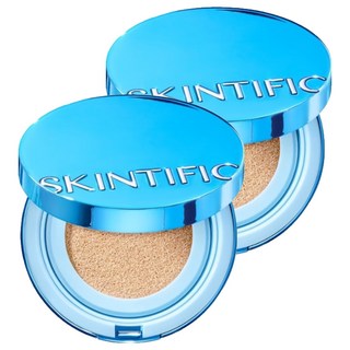 SKINTIFIC 柔霧氣墊粉底 11g, 03 花瓣色, 2個