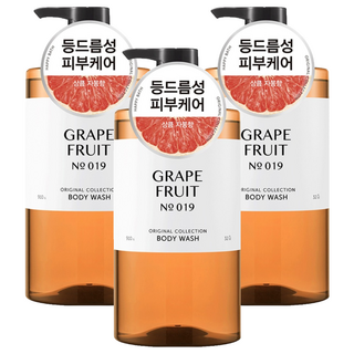 [비건라이프] 해피바스 오리지널 컬렉션 바디워시 상큼한 자몽향, 910g, 3개