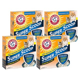 ARM&HAMMER 超凝結貓砂, 無香味, 99%低粉塵, 超強凝結力, 易於清潔, 9.07kg, 4盒