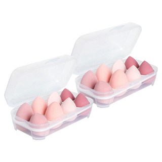 에이러블 B1754 메이크업 쿠션 퍼프 4종 x 2p + 케이스, 2세트, 핑크