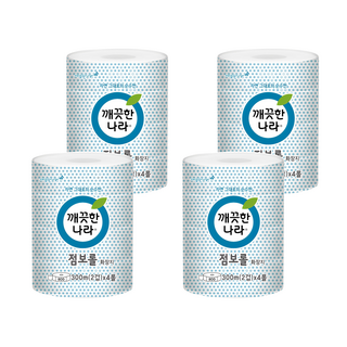 깨끗한나라 ECO 2겹 점보롤 화장지, 300m, 4롤, 4개