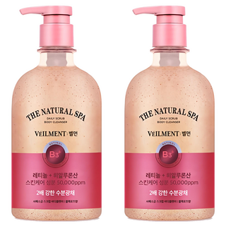 벨먼 스파 수분광채 약산성 스크럽 바디워시 블랙로즈향, 580ml, 2개