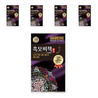 리엔 흑모비책 골드 염모제 세트 90g, 짙은갈색, 5개