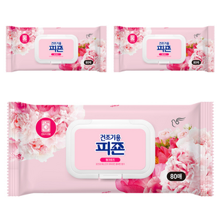 피죤 건조기용 오리지널 시트 섬유유연제 핑크로즈 본품, 80매, 3개