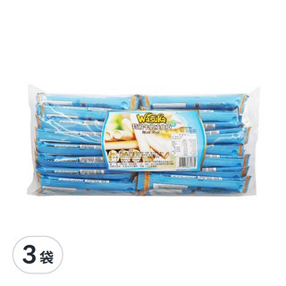 Wasuka 特級牛奶威化捲, 酥脆餅皮 濃郁內餡 50條, 600g, 3袋