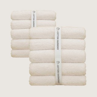 코튼하모니 호텔수건 200g 40수 코마사, 크림베이지, 10개