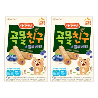 아이배냇 곡물친구, 블루베리, 40g, 2개