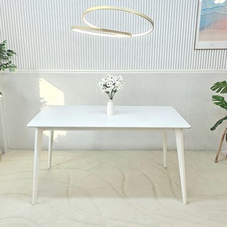 비에프컴퍼니 뉴 메르 세라믹식탁 1400 방문설치, 올화이트 세라믹+화이트 프레임 다리, 4인용