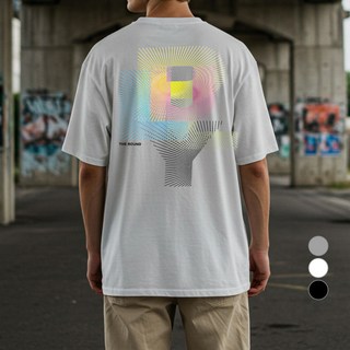 MOON COLLECTION Part 5 Overfit Short Sleeve Tee Unisex Neon Graphic, 白色