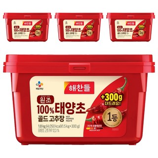 해찬들 원조 태양초 골드 고추장, 1.8kg, 4개