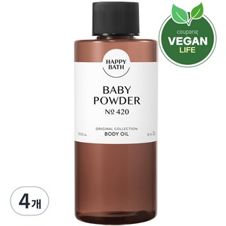 해피바스 오리지널 컬렉션 바디오일 베이비파우더, 250ml, 4개
