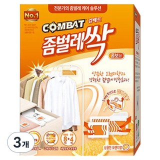 컴배트 프리미엄 좀벌레싹 천연오렌지향 서랍용 8p + 옷장용 4p, 3개