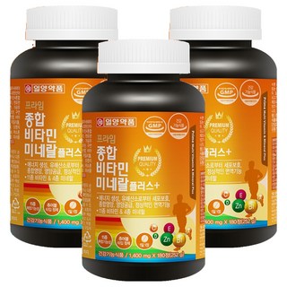 일양약품 프라임 종합비타민미네랄 플러스 영양제, 180정, 3개