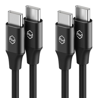 신지모루 C to C PD 고속충전 케이블 60W 2p, 블랙, 2m, 2개