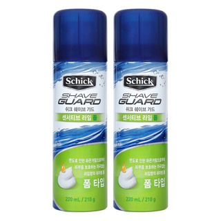 쉬크 쉐이브가드 센서티브 라임 쉐이빙 폼, 220ml, 210g, 2개