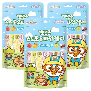 마미꼬미 뽀로로 스트로우타입젤리 10개입, 200g, 3개
