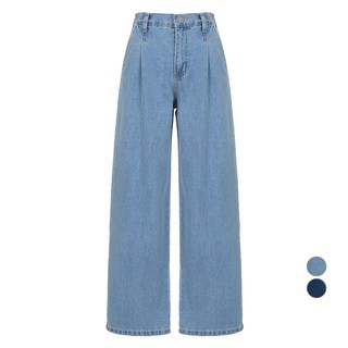 ab.f.z(에이비에프지) 여성용 면 뒷밴딩 원턱 와이드 데님팬츠 AFZ5ZE33A (24SS백화점 정상)