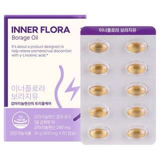 유한건강생활 이너플로라 보라지유, 60정, 1개
