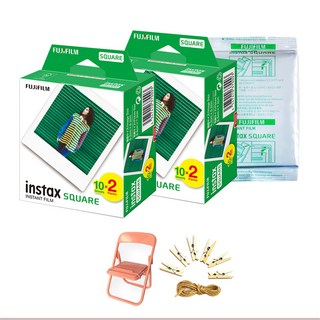 FUJIFILM 富士 instax 方形底片 50入+相片椅 隨機出貨+相片線組, 1組, 方形膜